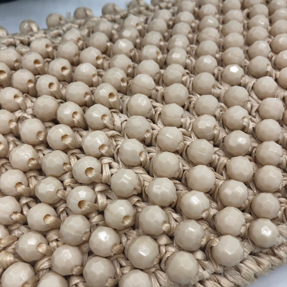 BOHEMIAN NWOT Macrame Beading Cream Colored Clutch - Picture 10 of 11